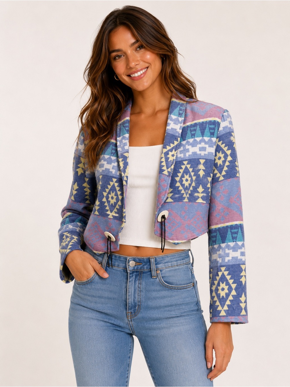 Beautiful Vintage Judy Knapp Jacket - Purple Multi